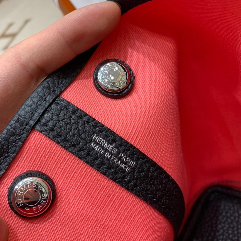 에르메스 가든파티30 립스틱 캔버스 블랙 네곤다